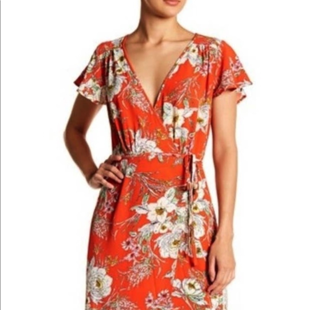 Superfoxx Spring Floral Surplice Wrap Maxi Dress